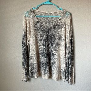 Phil Love Snakeskin Print Flowy Long-Sleeve Top